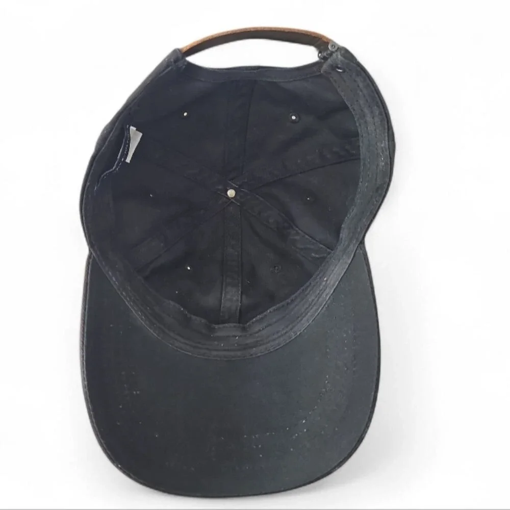Vintage Tommy Hilfiger Dad Hat Black Cotton Baseball Cap Y2K Adjustable Logo